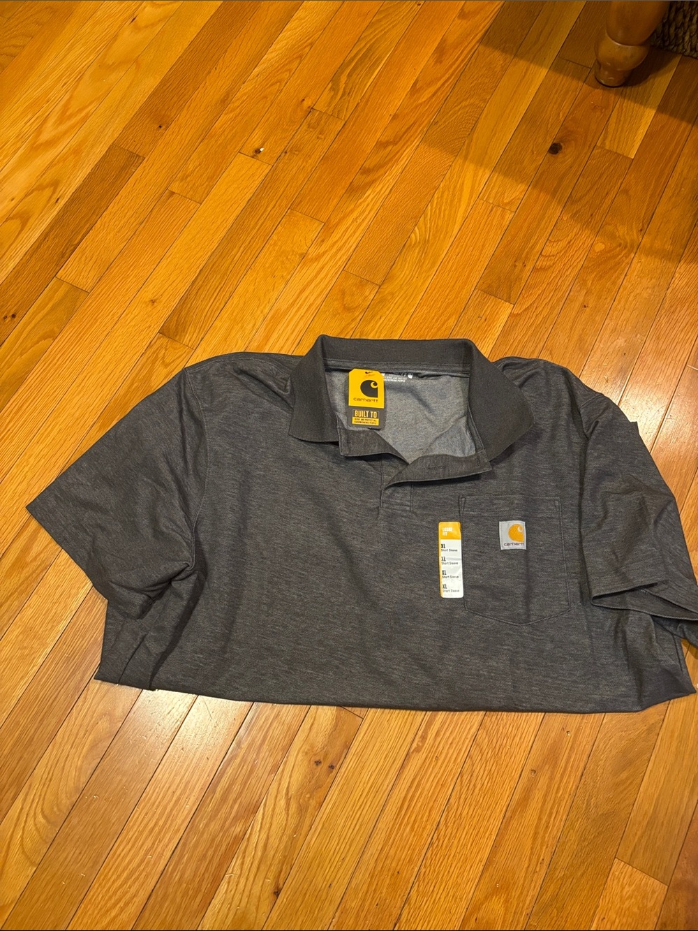 Carhartt Dark Heather Gray Polo with Logo Patch